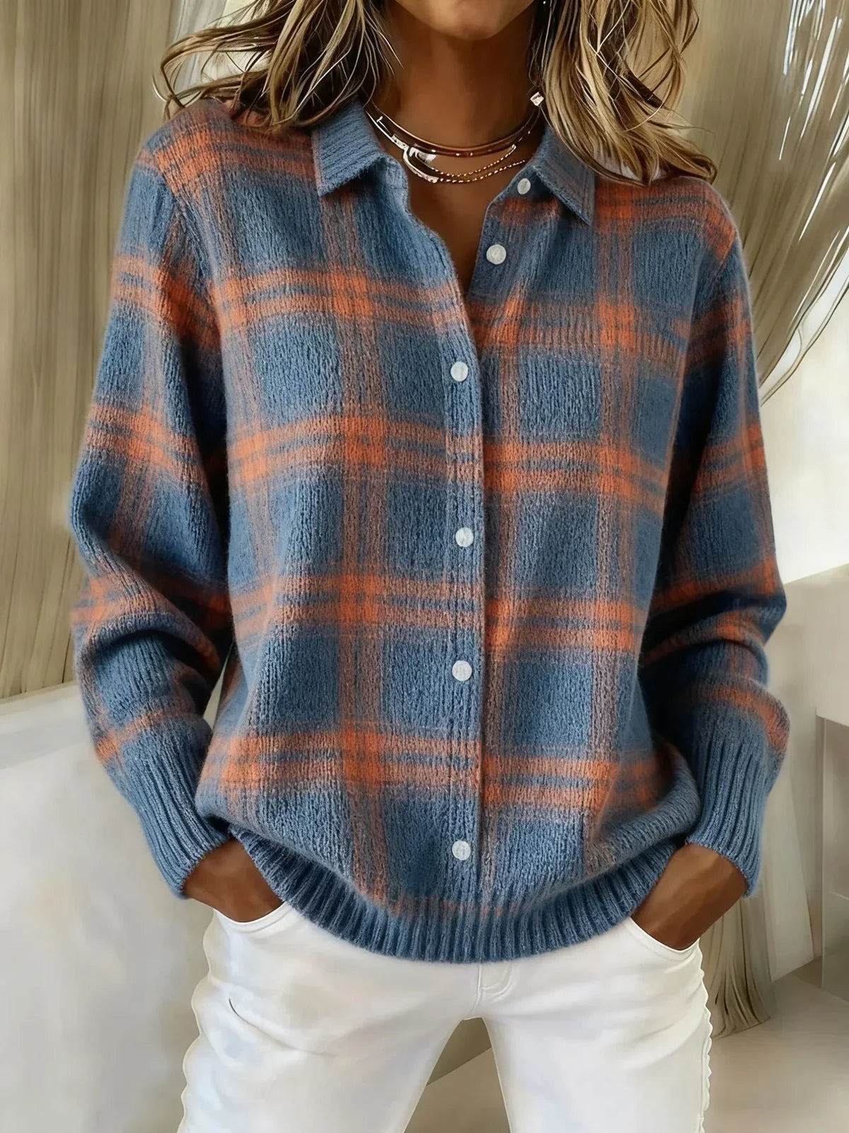 Cardigan a quadri