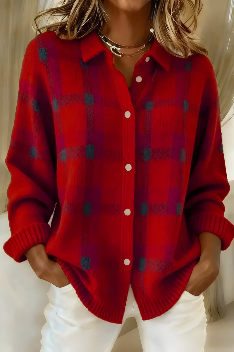 Cardigan a quadri