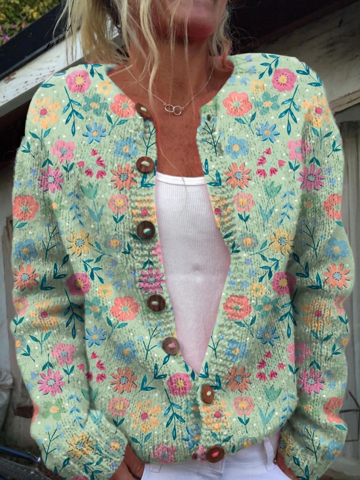 Foxfield | Cardigan floreale vintage da donna