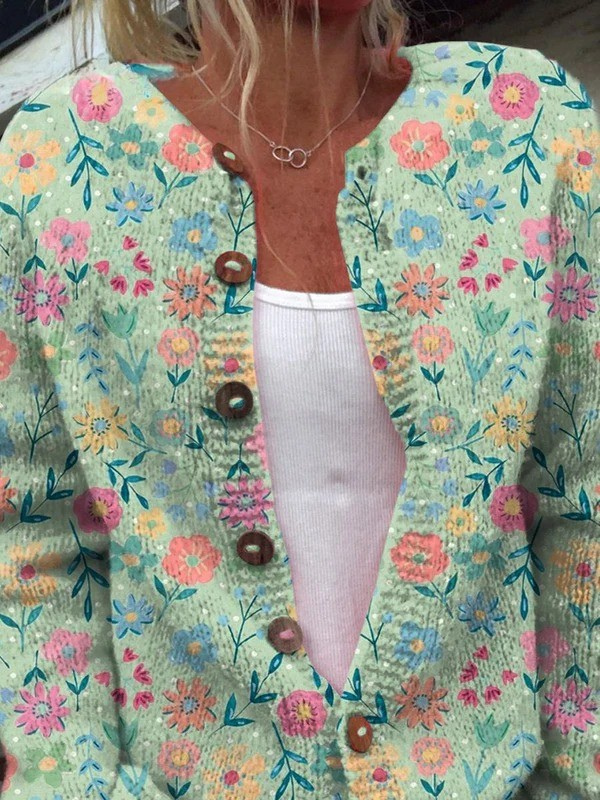 Foxfield | Cardigan floreale vintage da donna