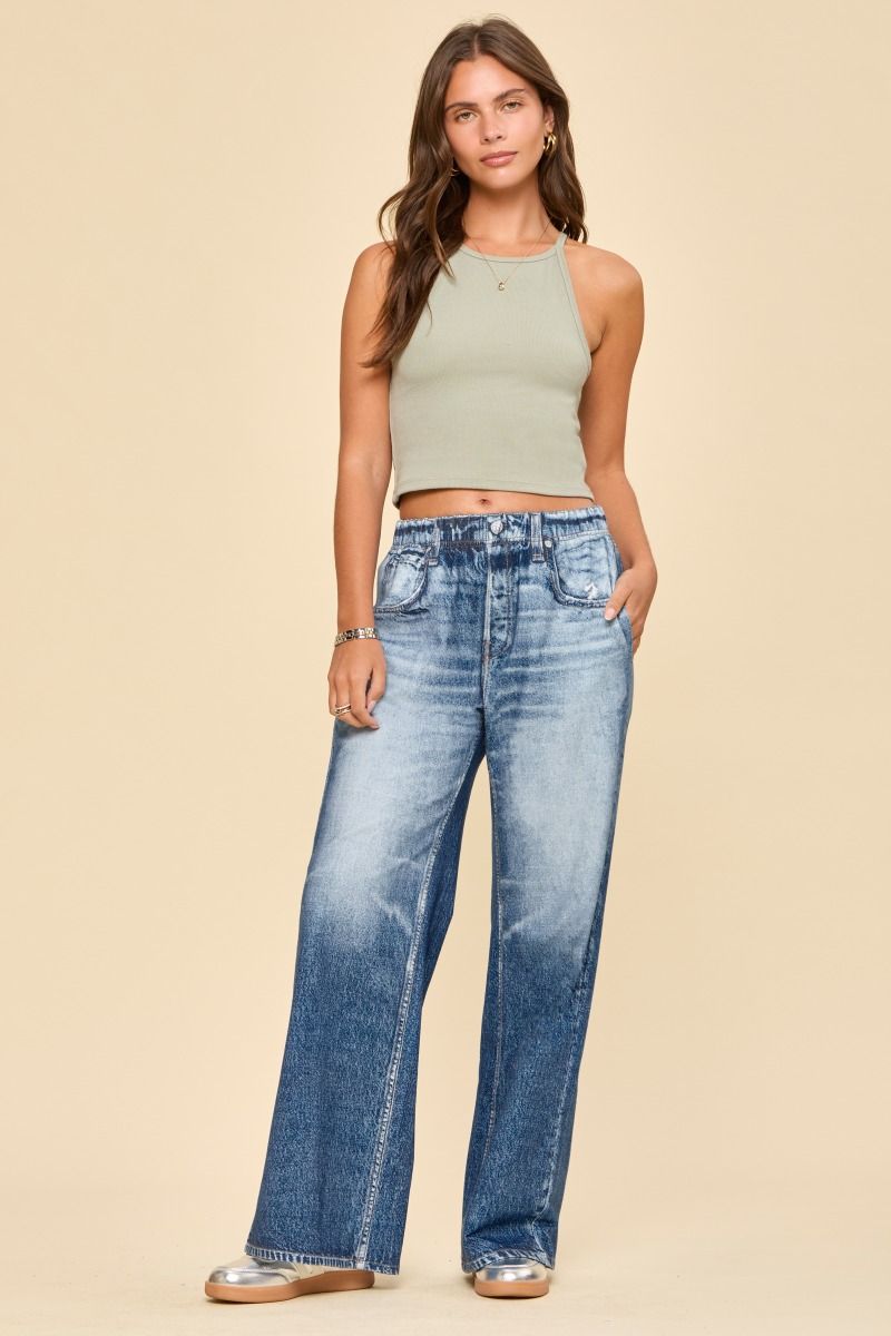 Dear Scarlett Classic Medium Wash Wide Leg Zenim
