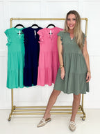 Dear Scarlett Tiered Flutter Sleeve Dress