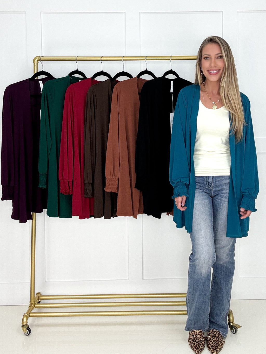 Dear Scarlett Smocked Sleeve Lizzy Cardigan