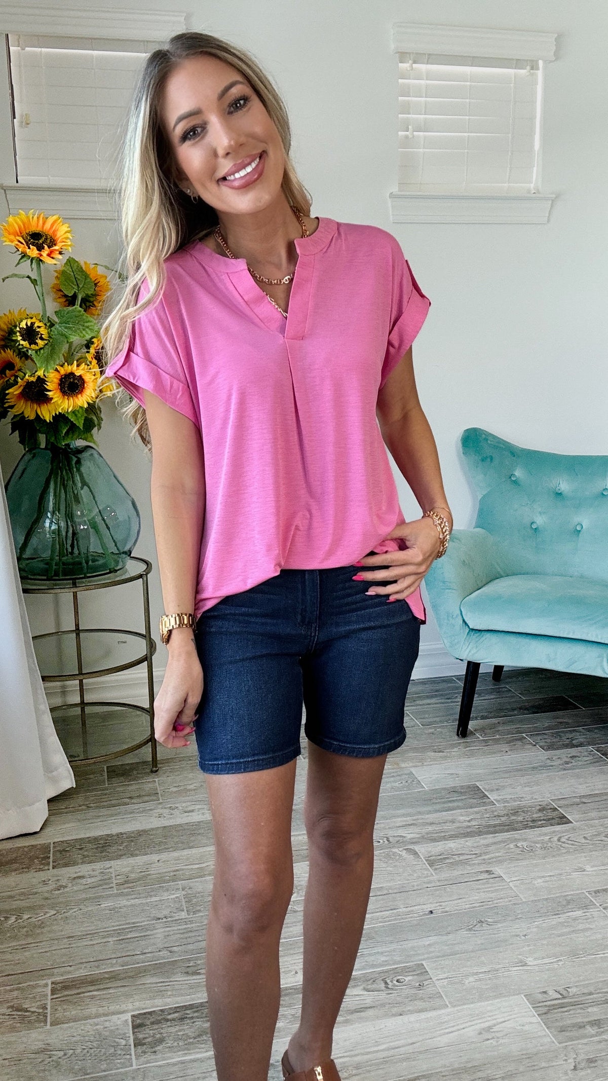 Dear Scarlett Solid Color Short Sleeve Lizzys
