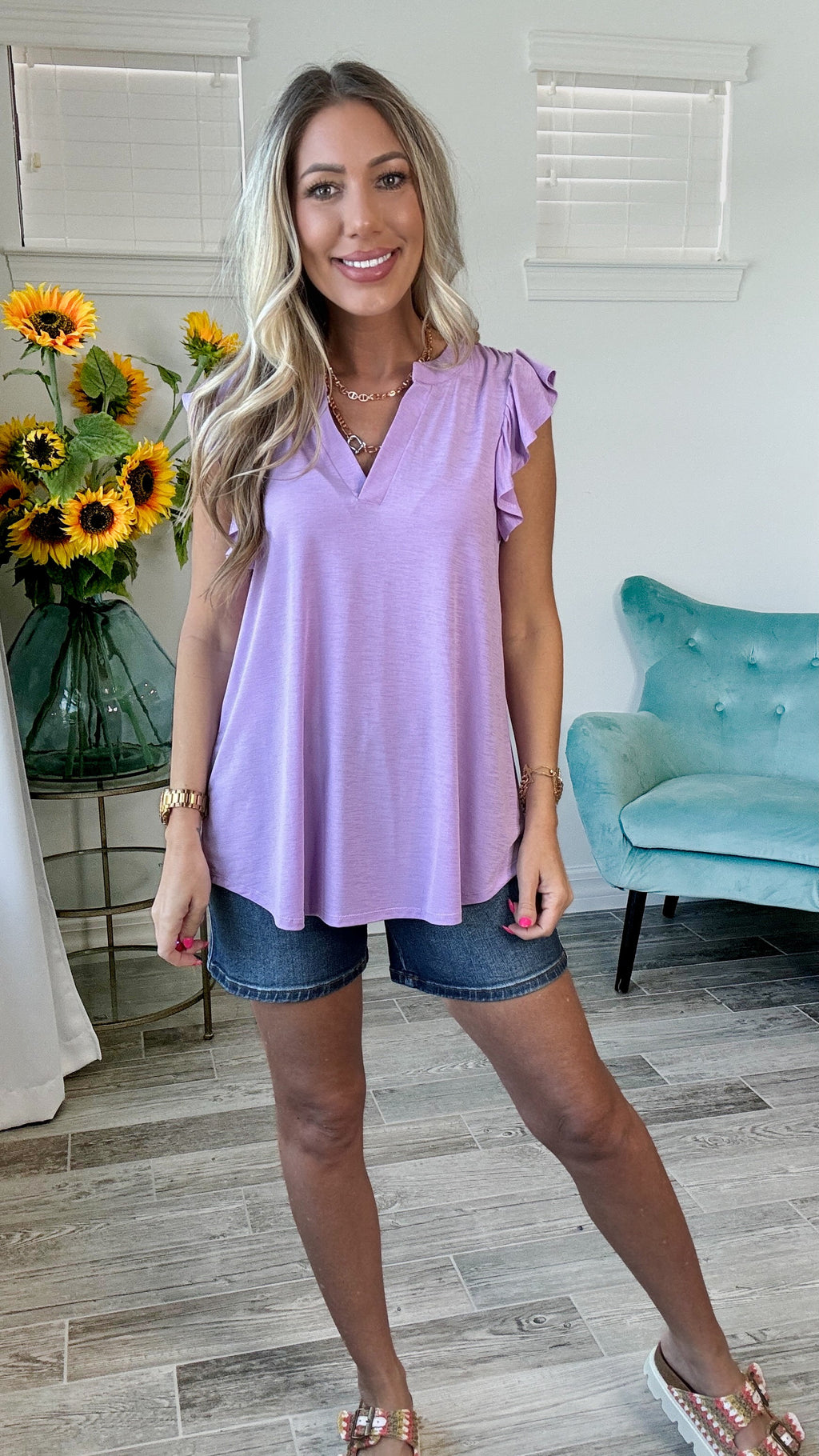 Dear Scarlett Flutter Sleeve Lizzy Top