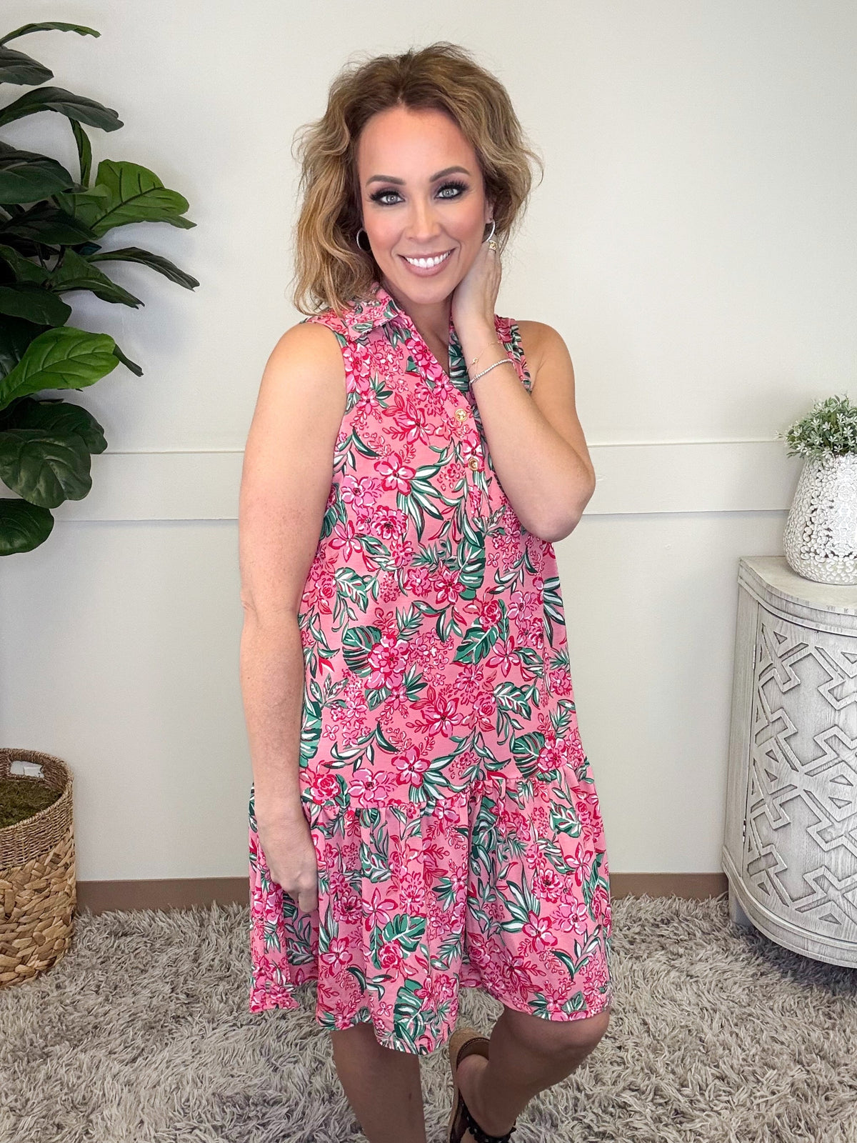 Dear Scarlett Pink Floral Dress