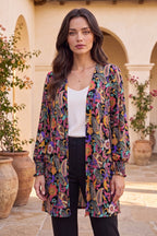 Dear Scarlett Midnight Meadow Smocked Sleeve Cardigan