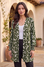 Dear Scarlett Olive Blossom Smocked Sleeve Cardigan