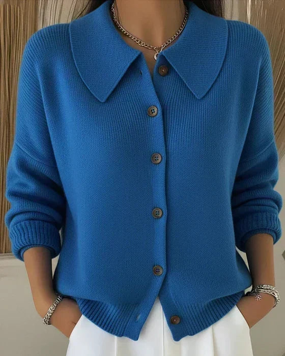 Cardigan con colletto e bottoni