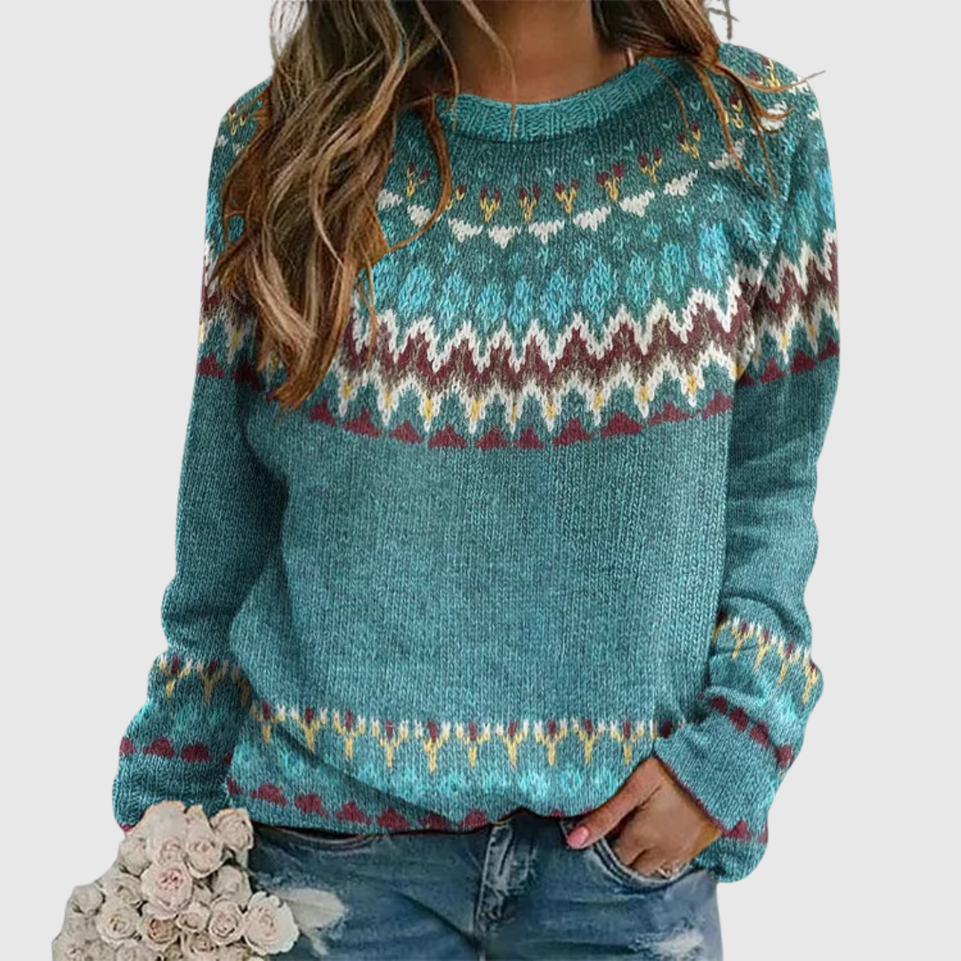 Regina | Maglione con motivo retrò a onde