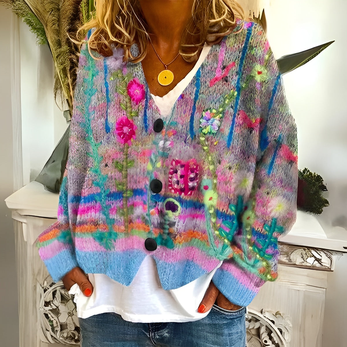 Emma | Cardigan floreale boho