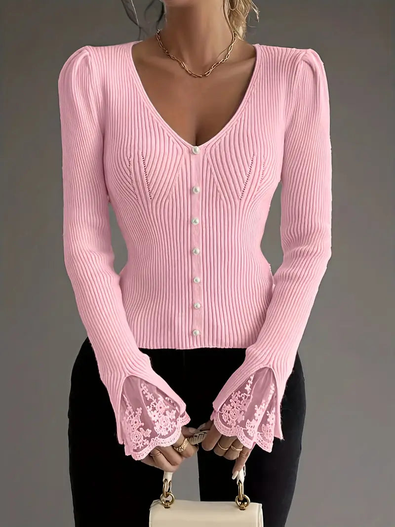 Elena | Maglione elegante con pizzo
