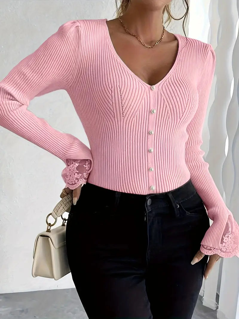 Elena | Maglione elegante con pizzo