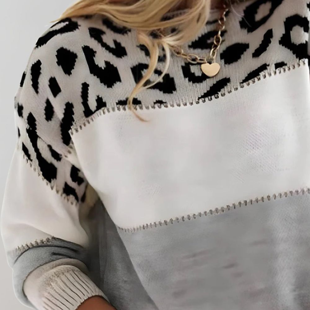 Pascaline | Felpa elegante con stampa leopardata