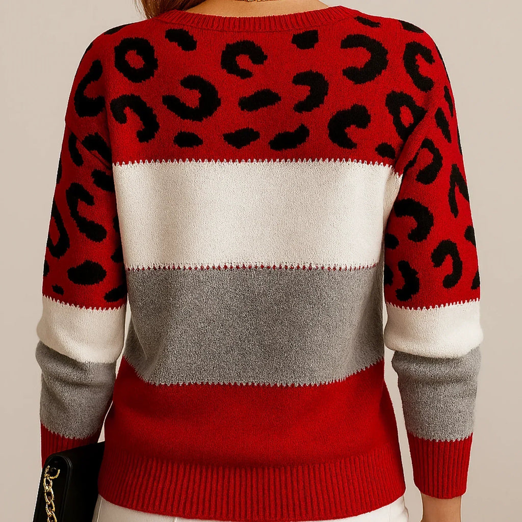 Pascaline | Felpa elegante con stampa leopardata