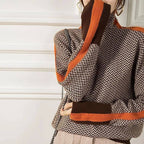 Hazel | Maglione a collo alto con motivo a spina di pesce