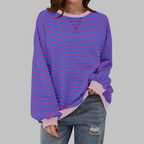 LUKA | Felpa a righe casual a maniche lunghe e girocollo