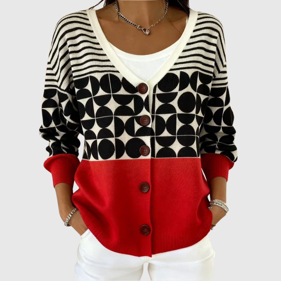 Cardigan comodo in maglia con bottoni