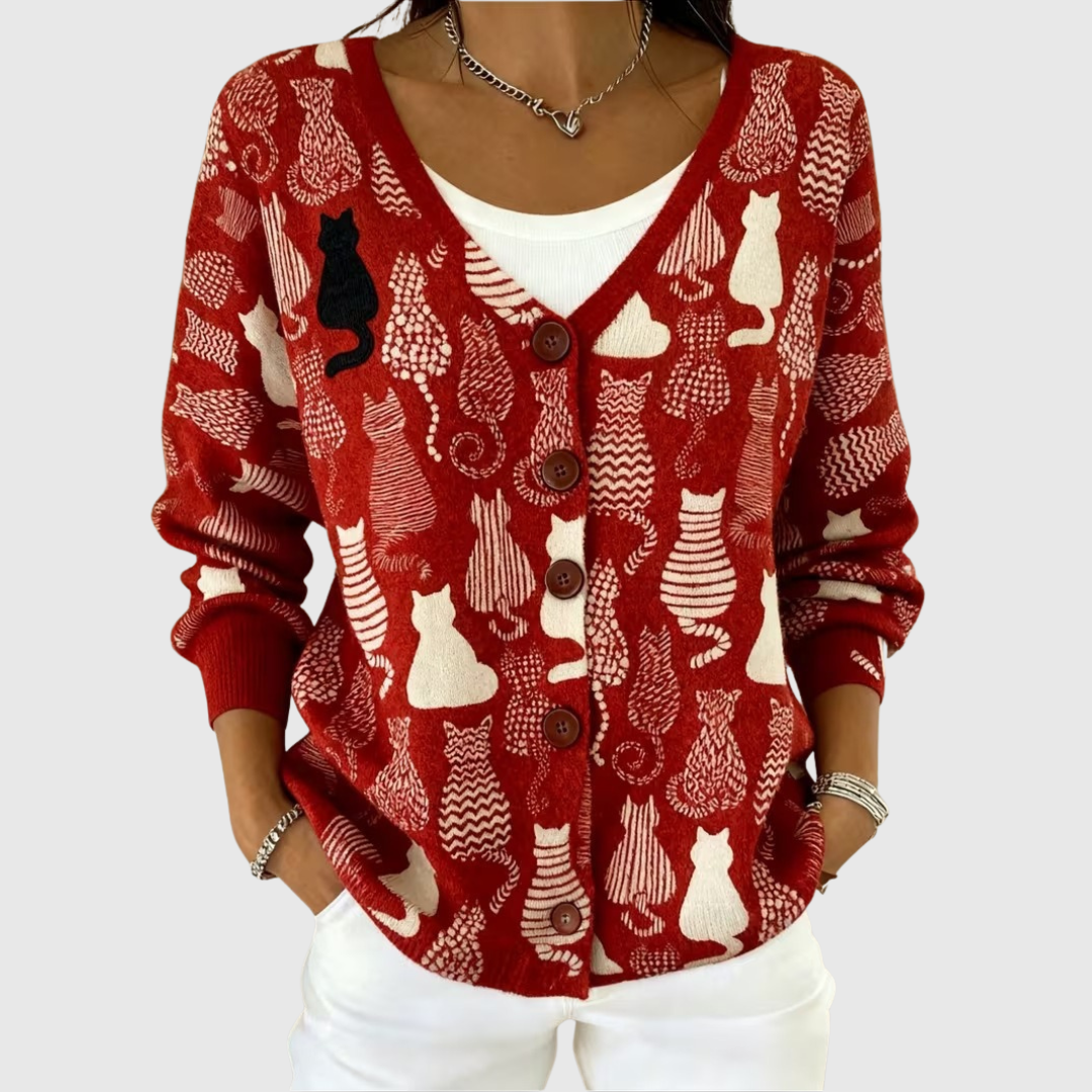Cardigan comodo in maglia con bottoni