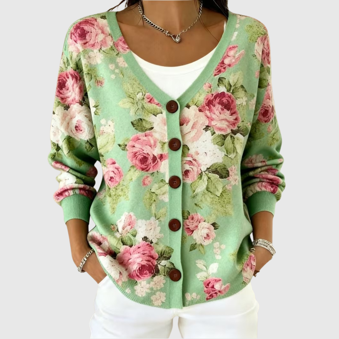 Cardigan comodo in maglia con bottoni