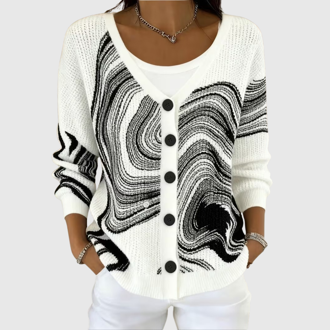 Cardigan comodo in maglia con bottoni
