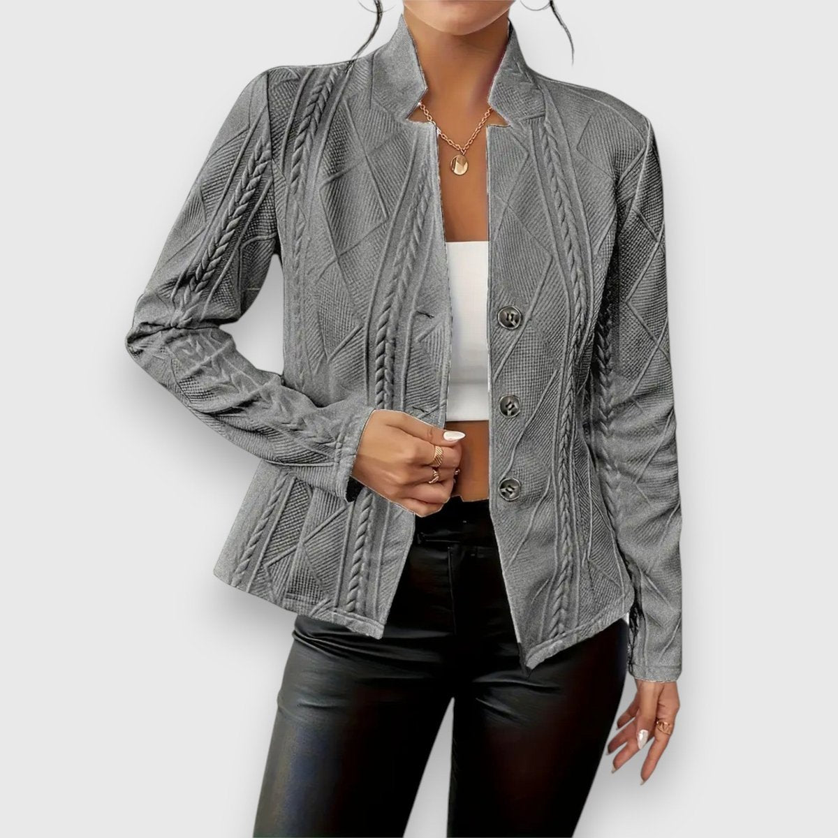 Loretta | Cardigan testurizzato con bottoni frontali