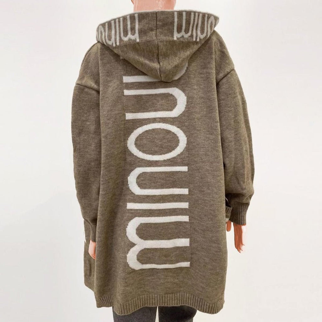 Rosabel | Cardigan in maglia con cappuccio e apertura frontale