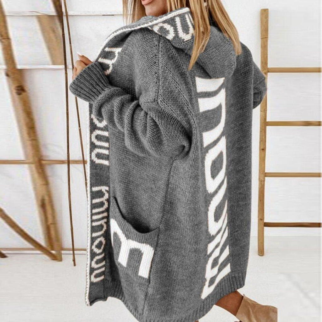 Rosabel | Cardigan in maglia con cappuccio e apertura frontale